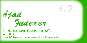 ajad fuderer business card